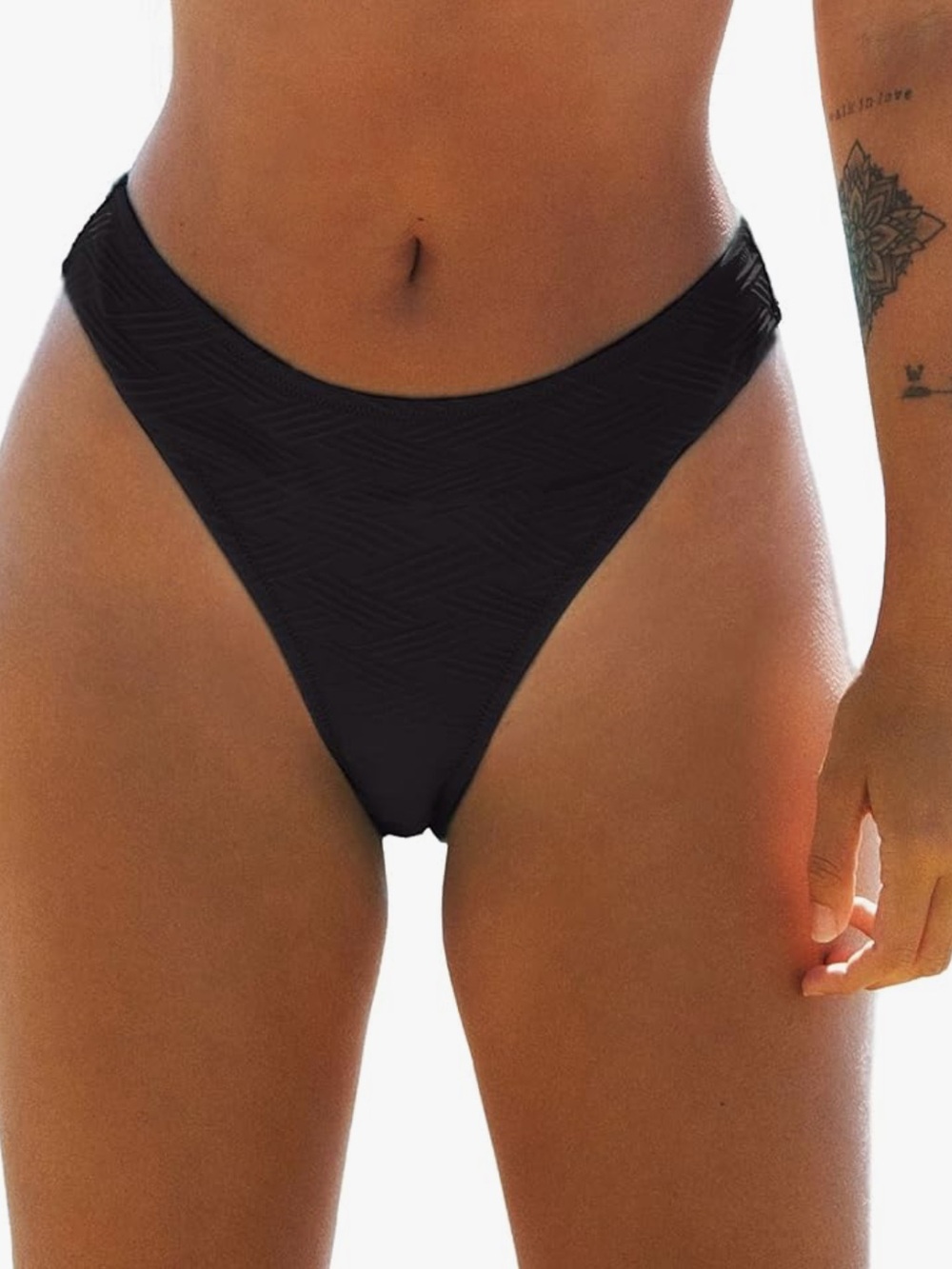 CUPSHE Women's Bikini Bottom High Cut Mid Waist Cheeky Bathing Suit Size Medium